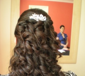 Bridal Hair Curls Half Up